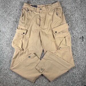 Polo Ralph Lauren Cargo Pants Men's Size 32x30 Beige Snap Pockets Chino Utility